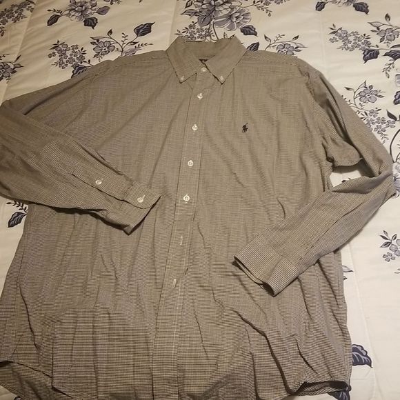 Polo Ralph Lauren Micro Check Long Sleeve Button Down Shirt Sz. M Tan, Navy,Wine - Picture 4 of 8